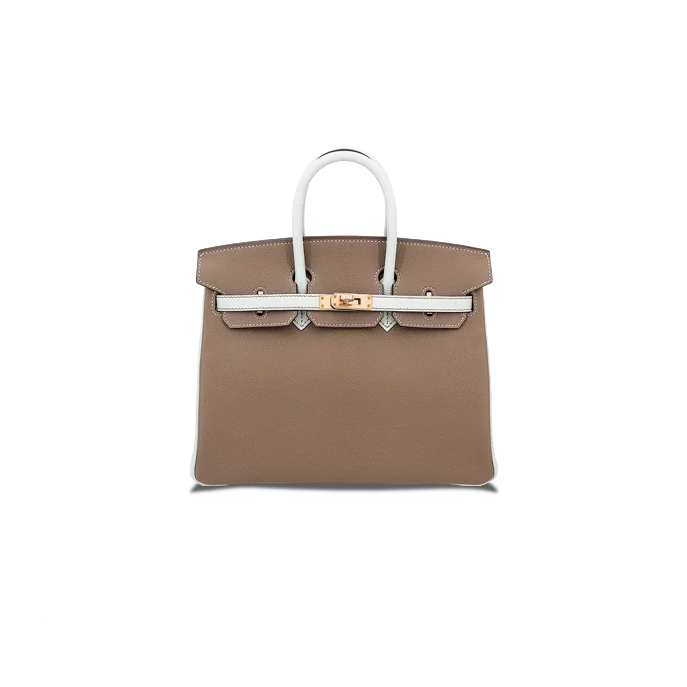 HERMES BIRKIN 30 EPSOM ELEPHANT GREY AND MILKSHAKE WHITE WITH GOLD BUCKLE MSBK3015501 (30*23*15cm)